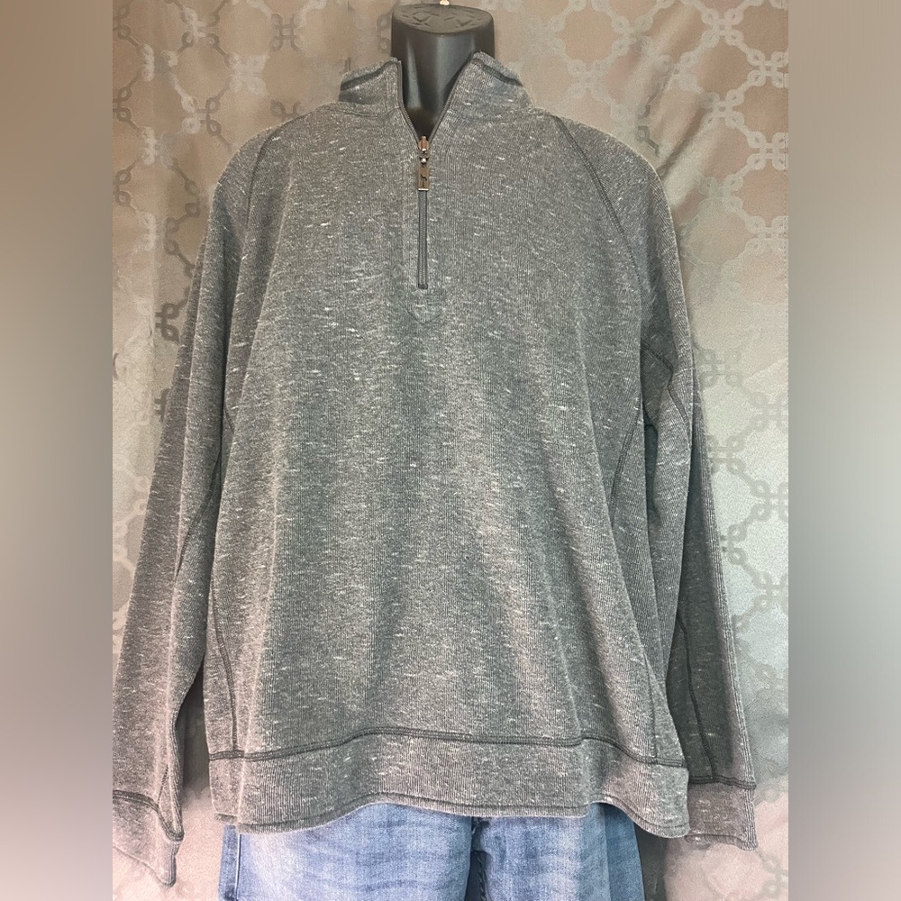[XL] Tommy Bahama Flip Coast Half-Zip Reversible Sweatshirt Men’s Gray Pullover